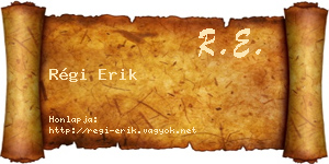Régi Erik névjegykártya
